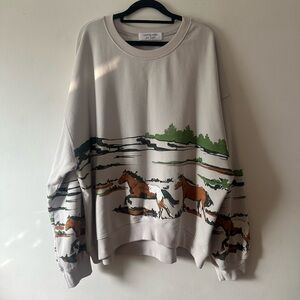 Running Horses Oversized Crewneck by Free People